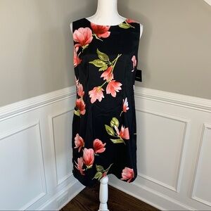 NEW Fortune + Ivy Black Floral Sleeveless Dress Size 14